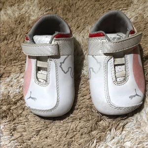 White puma baby shoes